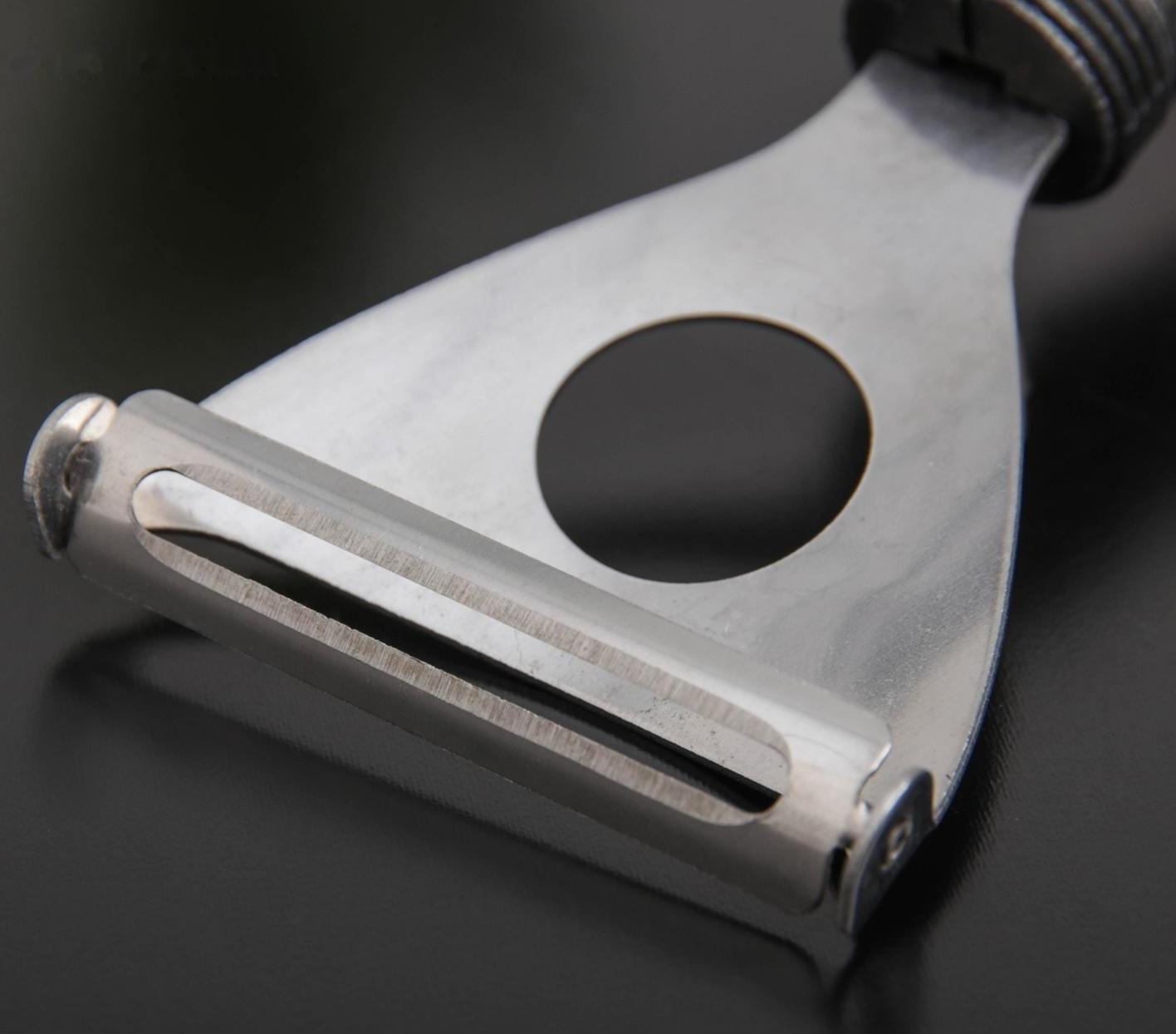 Овощечистка Доляна «Помощник», 18 см, цвет хромированный, чёрный