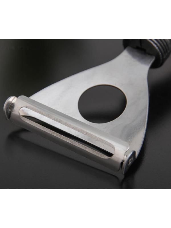 Овощечистка Доляна «Помощник», 18 см, цвет хромированный, чёрный