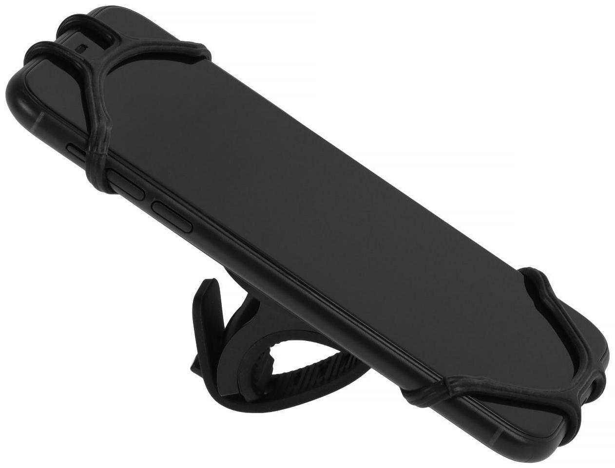 Держатель телефона для мото на руль, вращение 360, черный