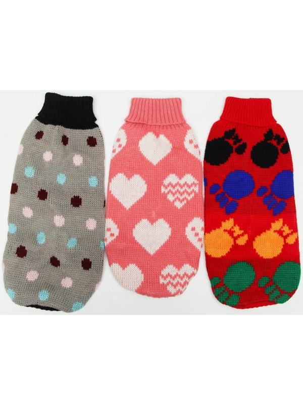 Свитер, размер 12 (ДС 36-51, ОШ 18-33, ОГ 32-47 см), микс расцветок