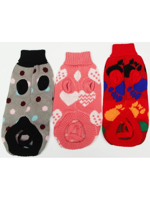 Свитер, размер 12 (ДС 36-51, ОШ 18-33, ОГ 32-47 см), микс расцветок