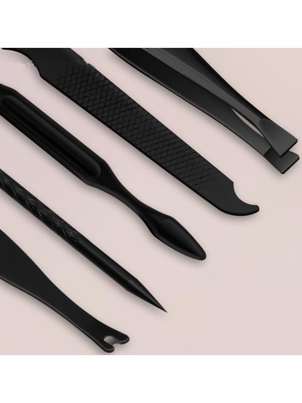 Набор маникюрный «Black», 8 предметов, в футляре, цвет чёрный