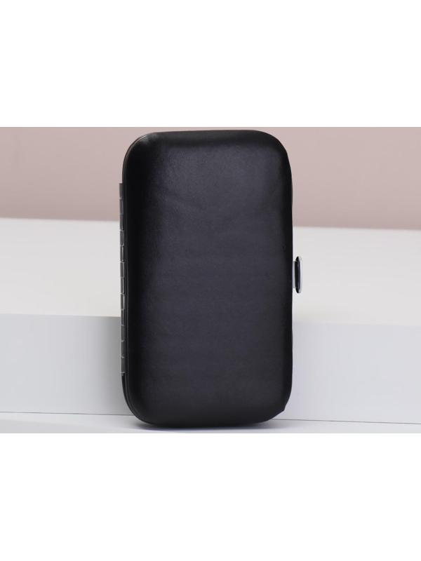 Набор маникюрный «Black», 8 предметов, в футляре, цвет чёрный