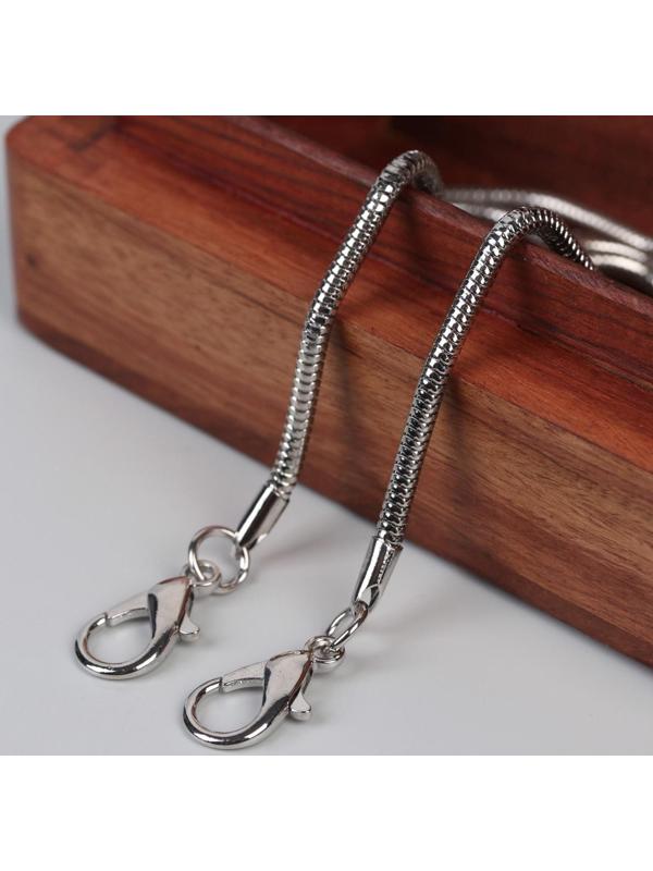 Цепочка для сумки, с карабинами, железная, 3 мм, 120 см, цвет серебряный