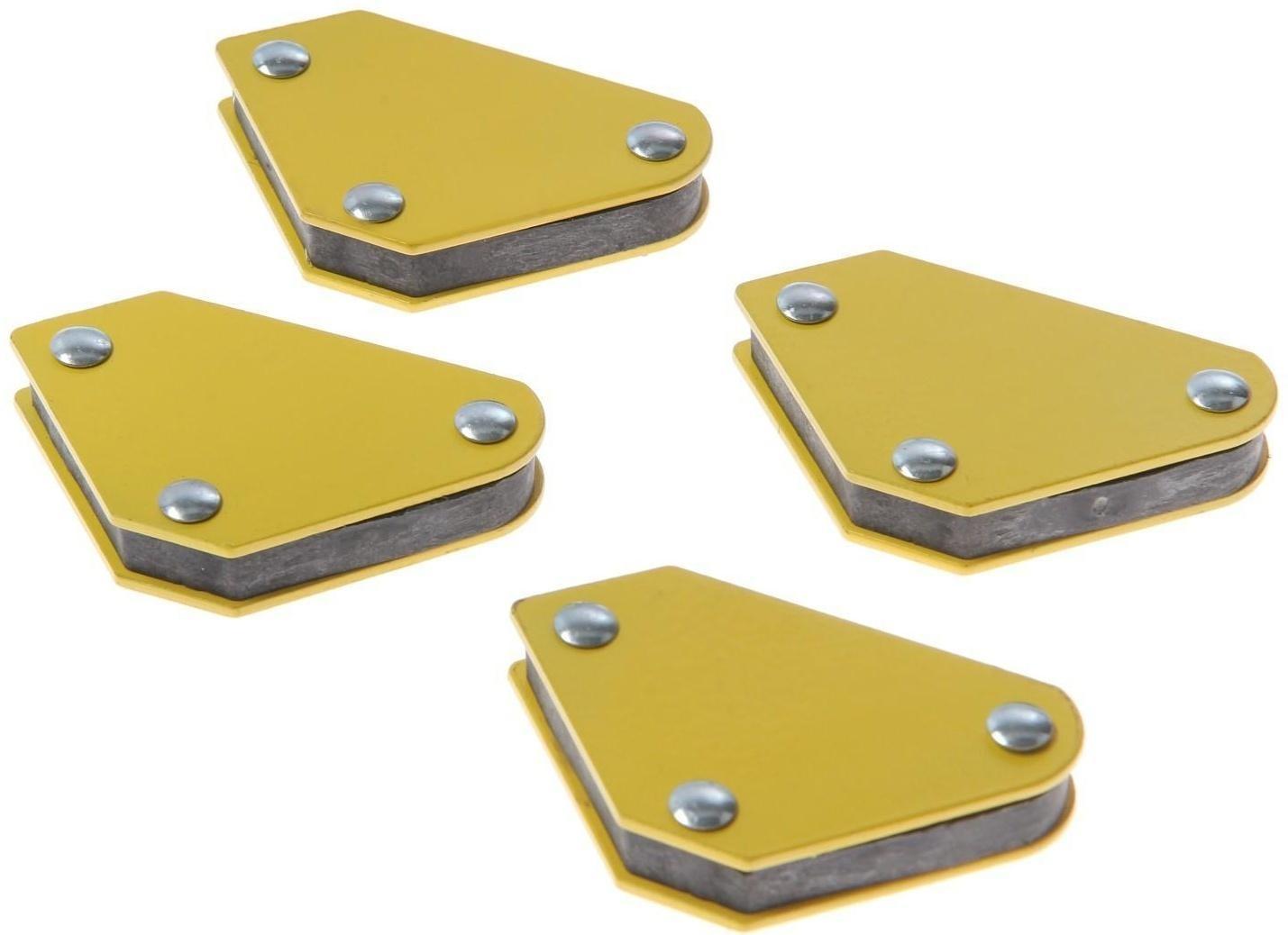 Набор магнитных угольников для сварки ТУНДРА, 45,90,135°, усилие на отрыв 4 кг, 4 шт.