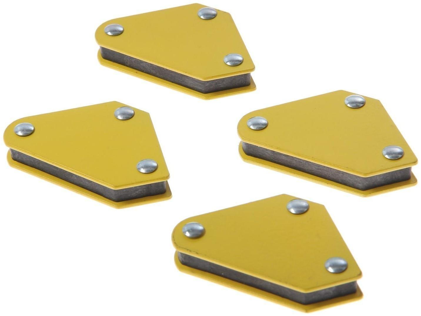 Набор магнитных угольников для сварки ТУНДРА, 45,90,135°, усилие на отрыв 4 кг, 4 шт.