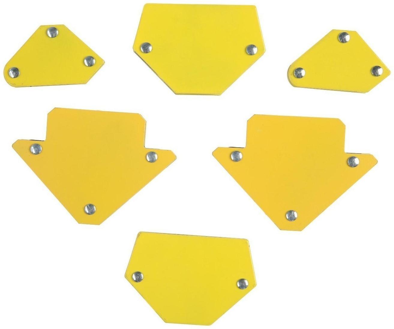 Набор магнитных угольников для сварки ТУНДРА, 30,45,60,75,90,135°, усилие 4 и 11 кг, 6 шт.