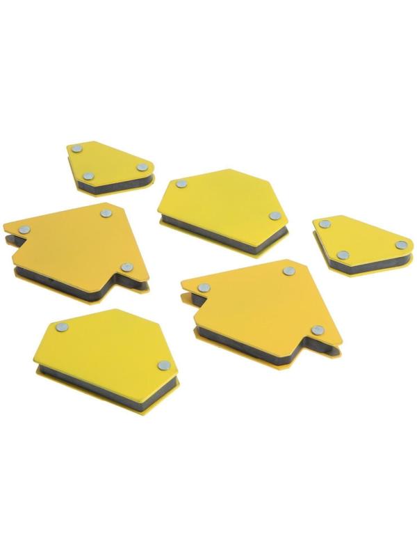 Набор магнитных угольников для сварки ТУНДРА, 30,45,60,75,90,135°, усилие 4 и 11 кг, 6 шт.