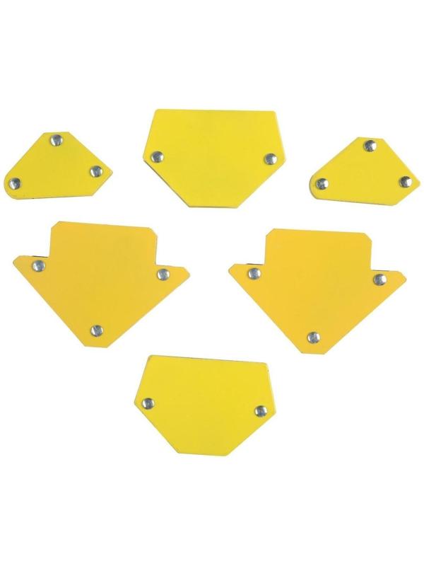 Набор магнитных угольников для сварки ТУНДРА, 30,45,60,75,90,135°, усилие 4 и 11 кг, 6 шт.