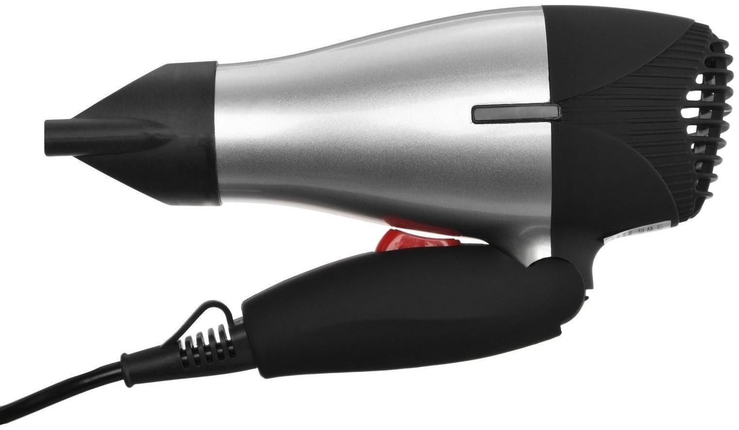 Фен Luazon LF-07, 1200 Вт, 2 скорости, складная ручка, серый