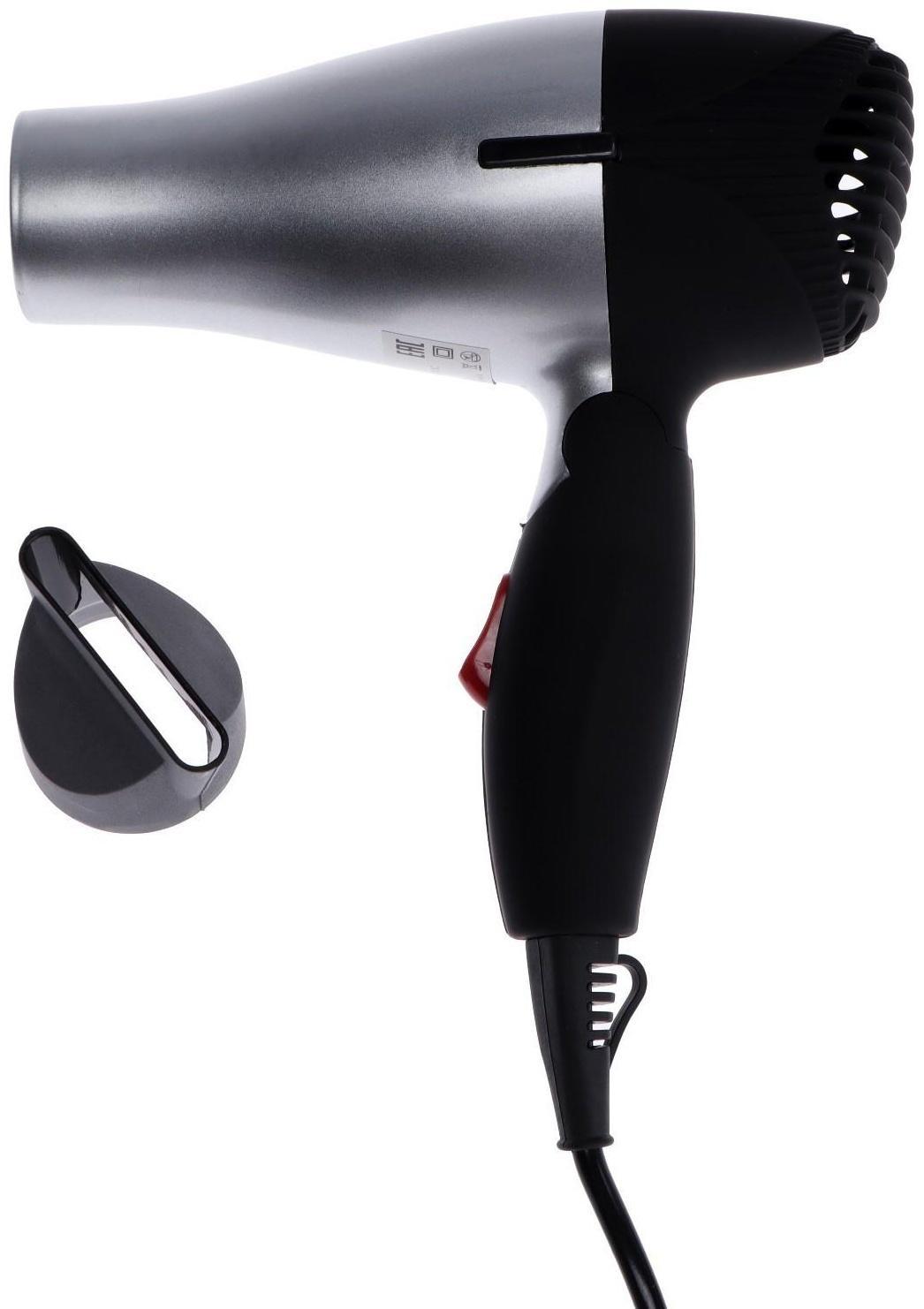 Фен Luazon LF-07, 1200 Вт, 2 скорости, складная ручка, серый