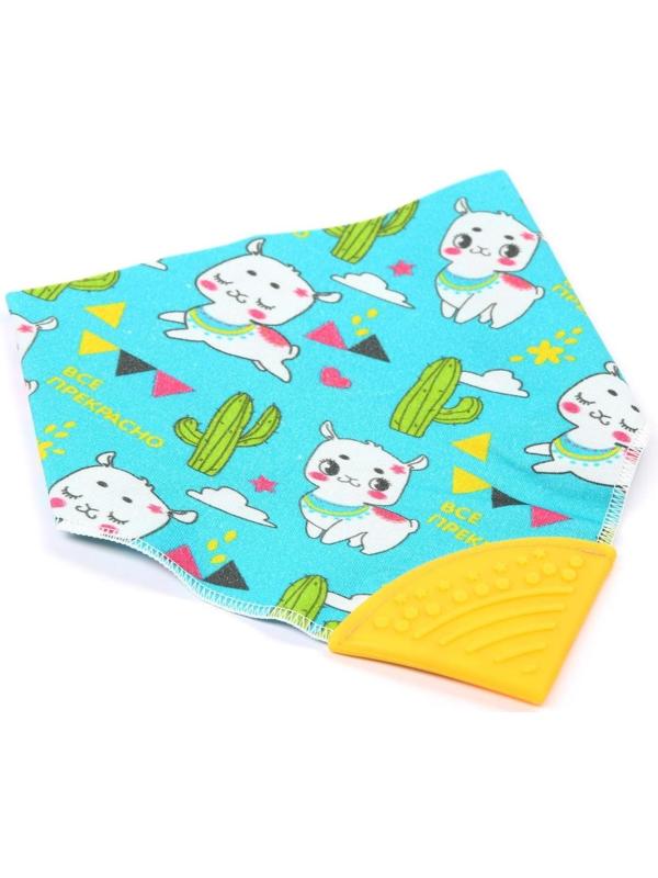 Нагрудник-бандана/слюнявчик для кормления «Крутышка» непромокаемый с прорезывателем на кнопке, МИКС