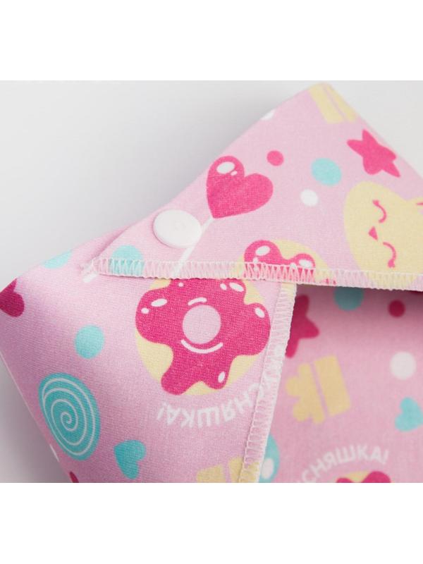 Нагрудник-бандана/слюнявчик для кормления «Крутышка» непромокаемый с прорезывателем на кнопке, МИКС