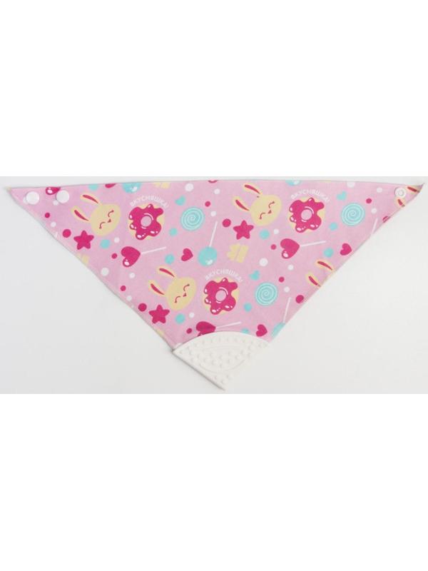 Нагрудник-бандана/слюнявчик для кормления «Крутышка» непромокаемый с прорезывателем на кнопке, МИКС