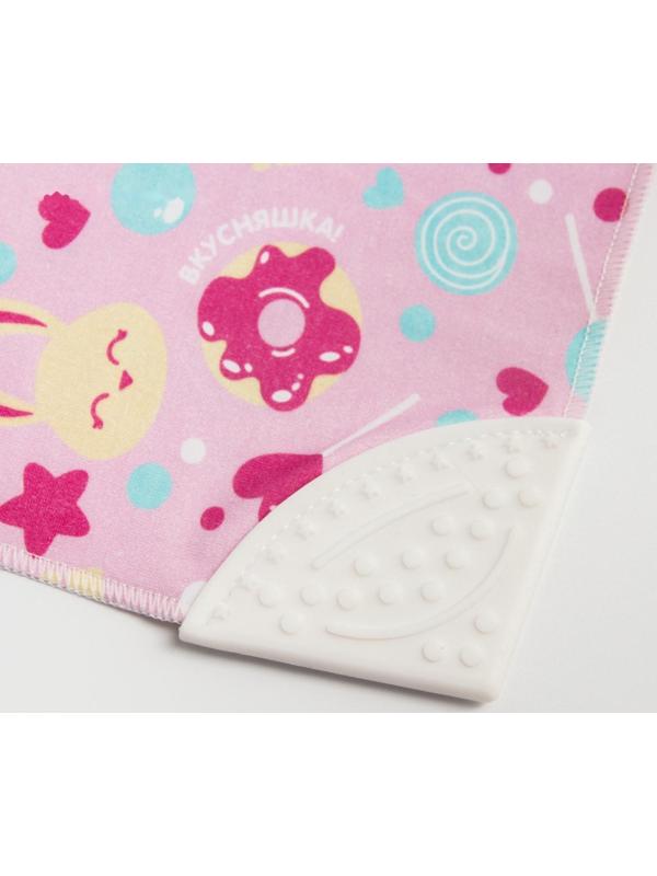 Нагрудник-бандана/слюнявчик для кормления «Крутышка» непромокаемый с прорезывателем на кнопке, МИКС