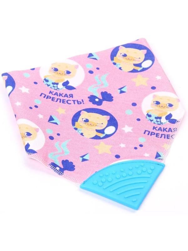 Нагрудник-бандана/слюнявчик для кормления «Крутышка» непромокаемый с прорезывателем на кнопке, МИКС