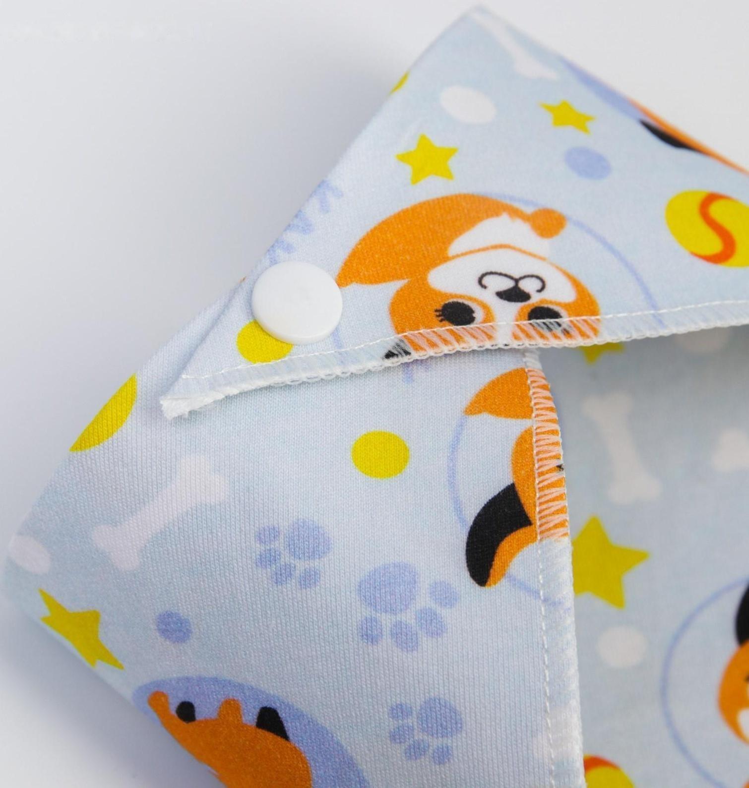 Нагрудник-бандана/слюнявчик для кормления «ТРЕНД. Зверятки» непромокаемый с прорезывателем, на кнопке, МИКС