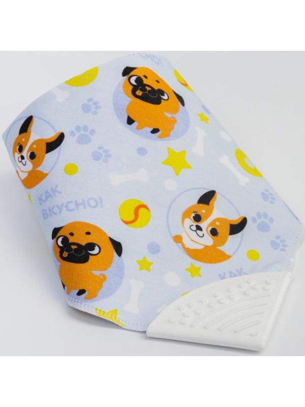 Нагрудник-бандана/слюнявчик для кормления «ТРЕНД. Зверятки» непромокаемый с прорезывателем, на кнопке, МИКС