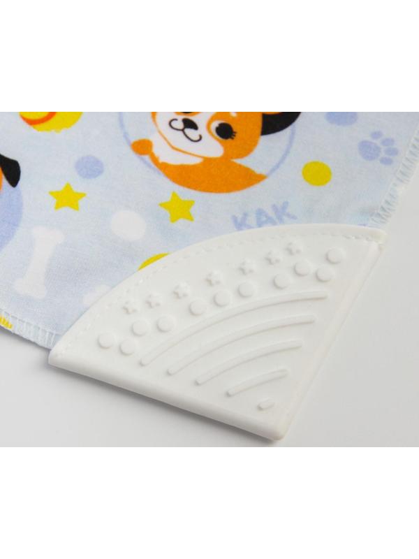 Нагрудник-бандана/слюнявчик для кормления «ТРЕНД. Зверятки» непромокаемый с прорезывателем, на кнопке, МИКС