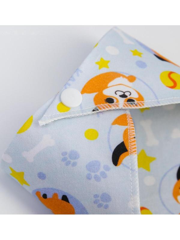 Нагрудник-бандана/слюнявчик для кормления «ТРЕНД. Зверятки» непромокаемый с прорезывателем, на кнопке, МИКС