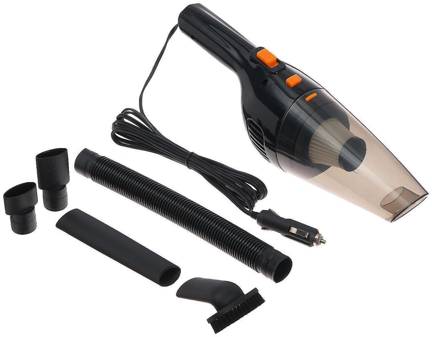 Пылесос автомобильный CARTAGE, 5 насадок, 120 Вт, 12 В, черный