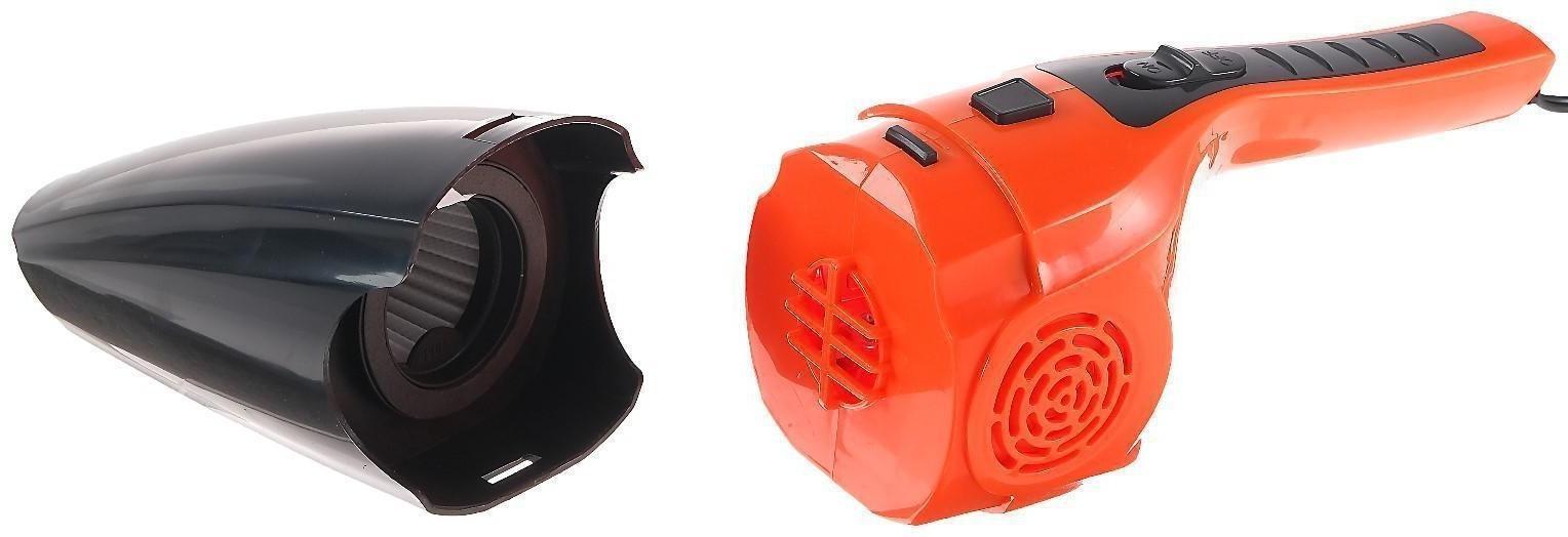 Пылесос автомобильный CARTAGE, 5 насадок, 120 Вт, 12 В, оранжевый