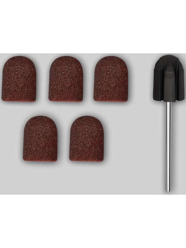 Набор для аппаратного маникюра и педикюра, основа, колпачки 5 шт, d 13 × 19 мм, абразивность 120