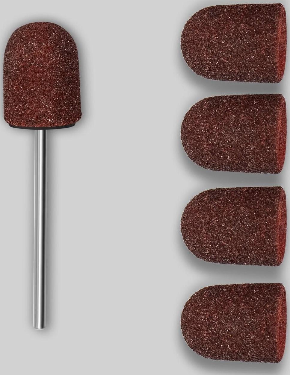 Набор для аппаратного маникюра и педикюра, основа, колпачки 5 шт, d 13 × 19 мм, абразивность 180