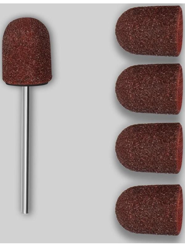 Набор для аппаратного маникюра и педикюра, основа, колпачки 5 шт, d 13 × 19 мм, абразивность 180