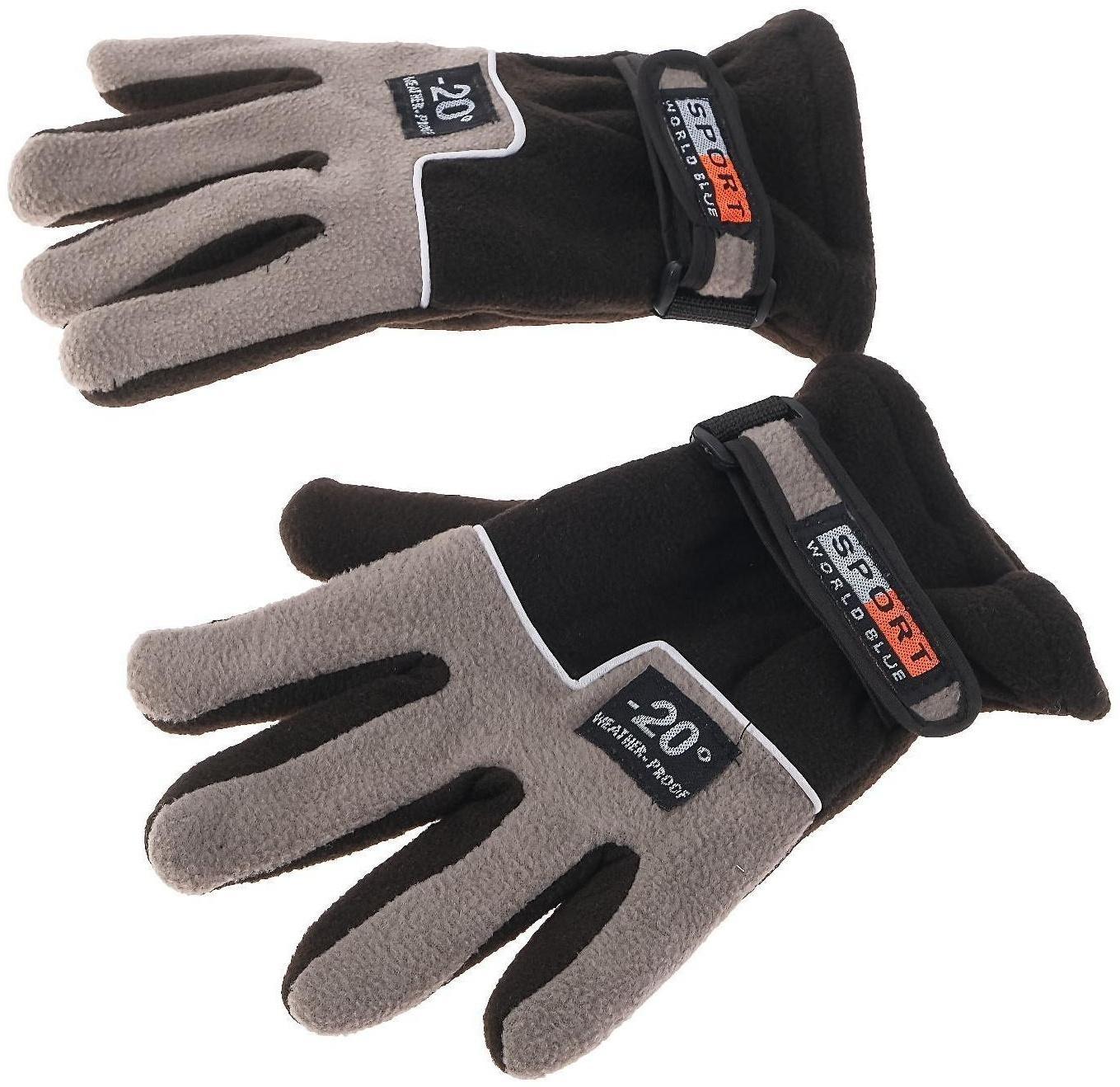 Перчатки мотоциклетные, зимние до -20, одноразмерные, черно-серый