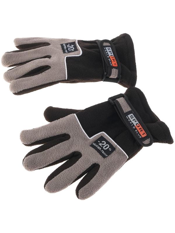 Перчатки мотоциклетные, зимние до -20, одноразмерные, черно-серый