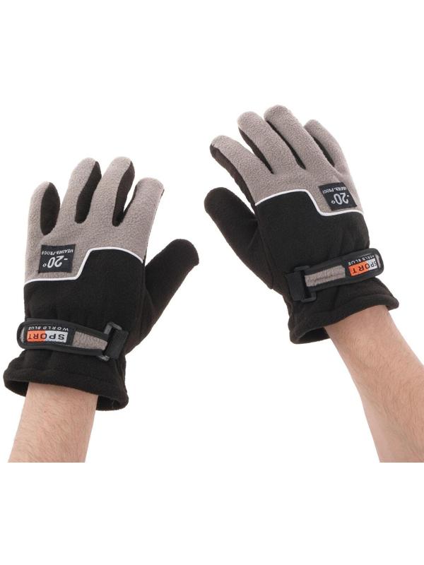 Перчатки мотоциклетные, зимние до -20, одноразмерные, черно-серый