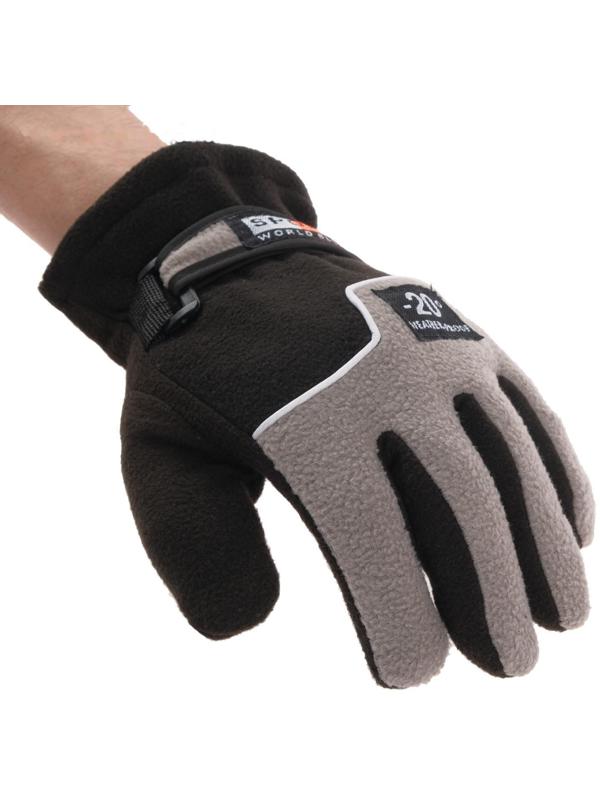 Перчатки мотоциклетные, зимние до -20, одноразмерные, черно-серый