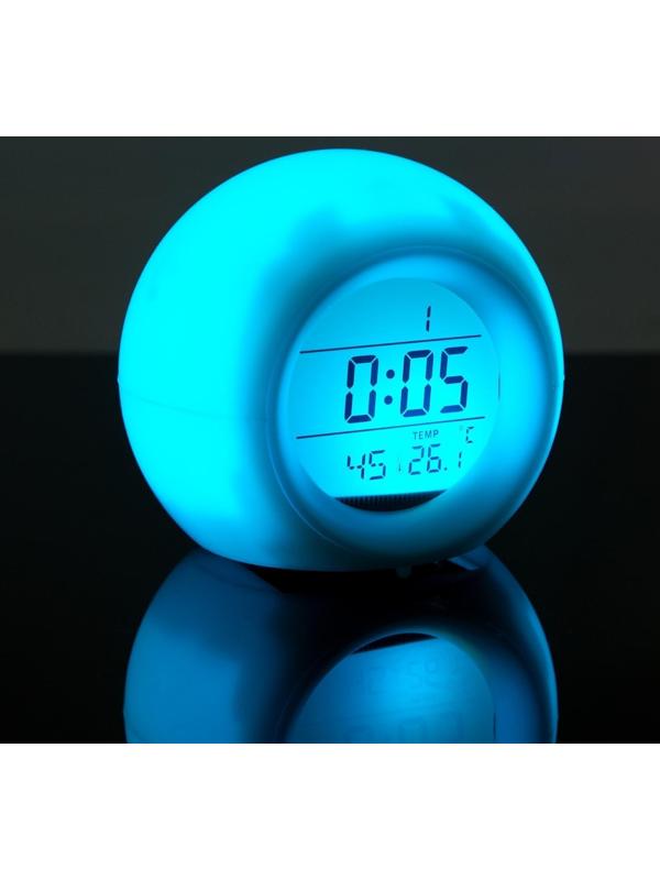 Будильник Luazon LB-11, температура, подсветка, звуки природы, белый