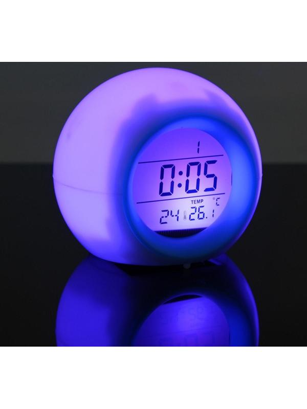 Будильник Luazon LB-11, температура, подсветка, звуки природы, белый