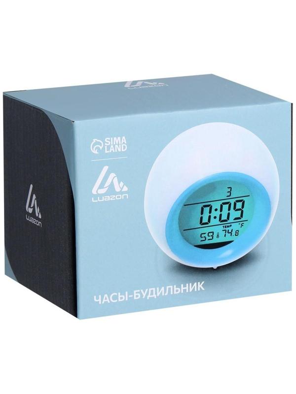 Будильник Luazon LB-11, температура, подсветка, звуки природы, белый