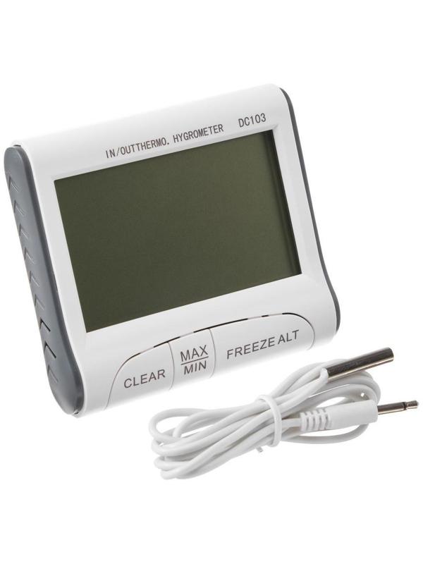 Термометр Luazon LTR-15, электронный, 2 датчика температуры, датчик влажности, белый