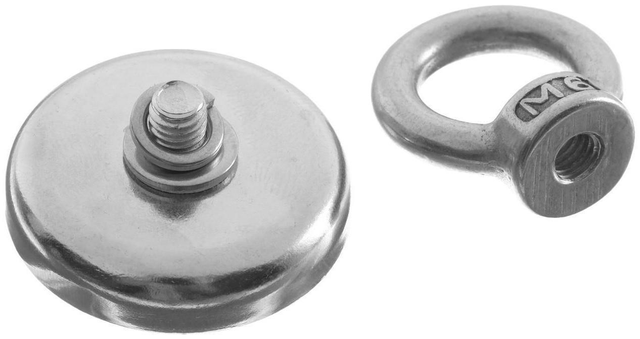Магнит неодимовый Cartage с петлёй для авто, d 36 мм, сцепление 23 кг