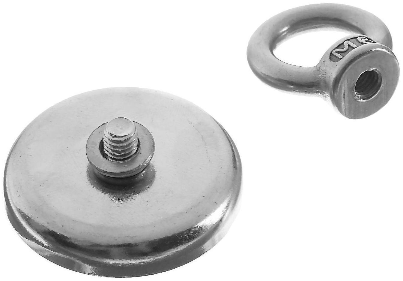 Магнит неодимовый Cartage с петлёй для авто, d 42 мм, сцепление 32 кг