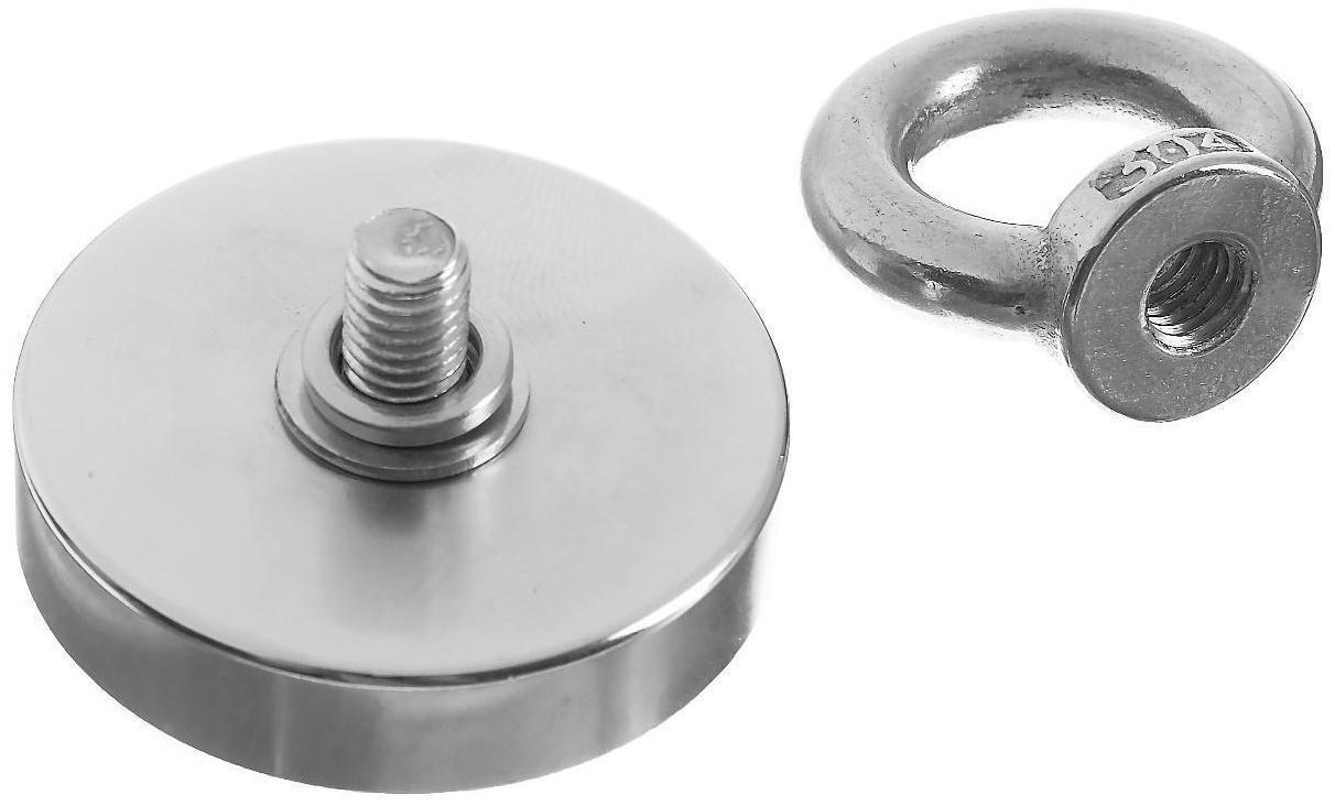 Магнит неодимовый Cartage с петлёй для авто, d 48 мм, сцепление 35 кг