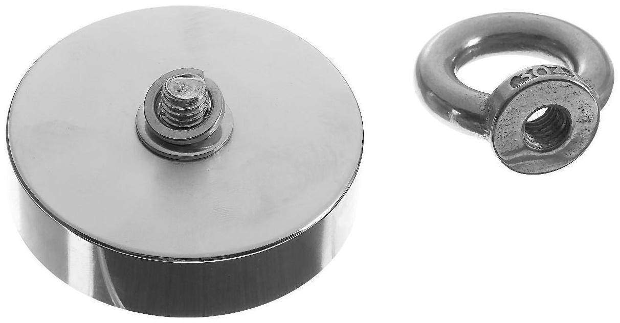 Магнит неодимовый Cartage с петлёй для авто, d 60 мм, сцепление 75 кг