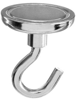 Магнит неодимовый Cartage с крючком для авто, d:36 мм. сцепление 18 кг