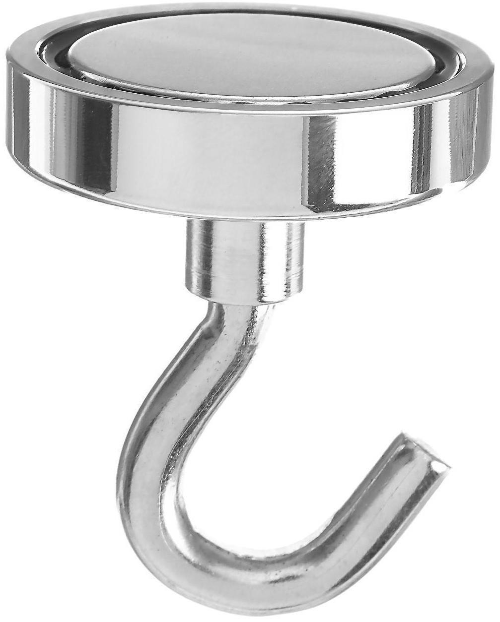 Магнит неодимовый Cartage с крючком для авто, d 48 мм, сцепление 37 кг