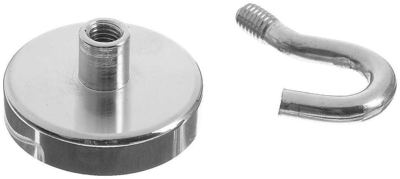 Магнит неодимовый Cartage с крючком для авто, d 48 мм, сцепление 37 кг