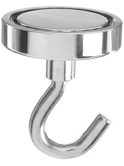 Магнит неодимовый Cartage с крючком для авто, d 48 мм, сцепление 37 кг