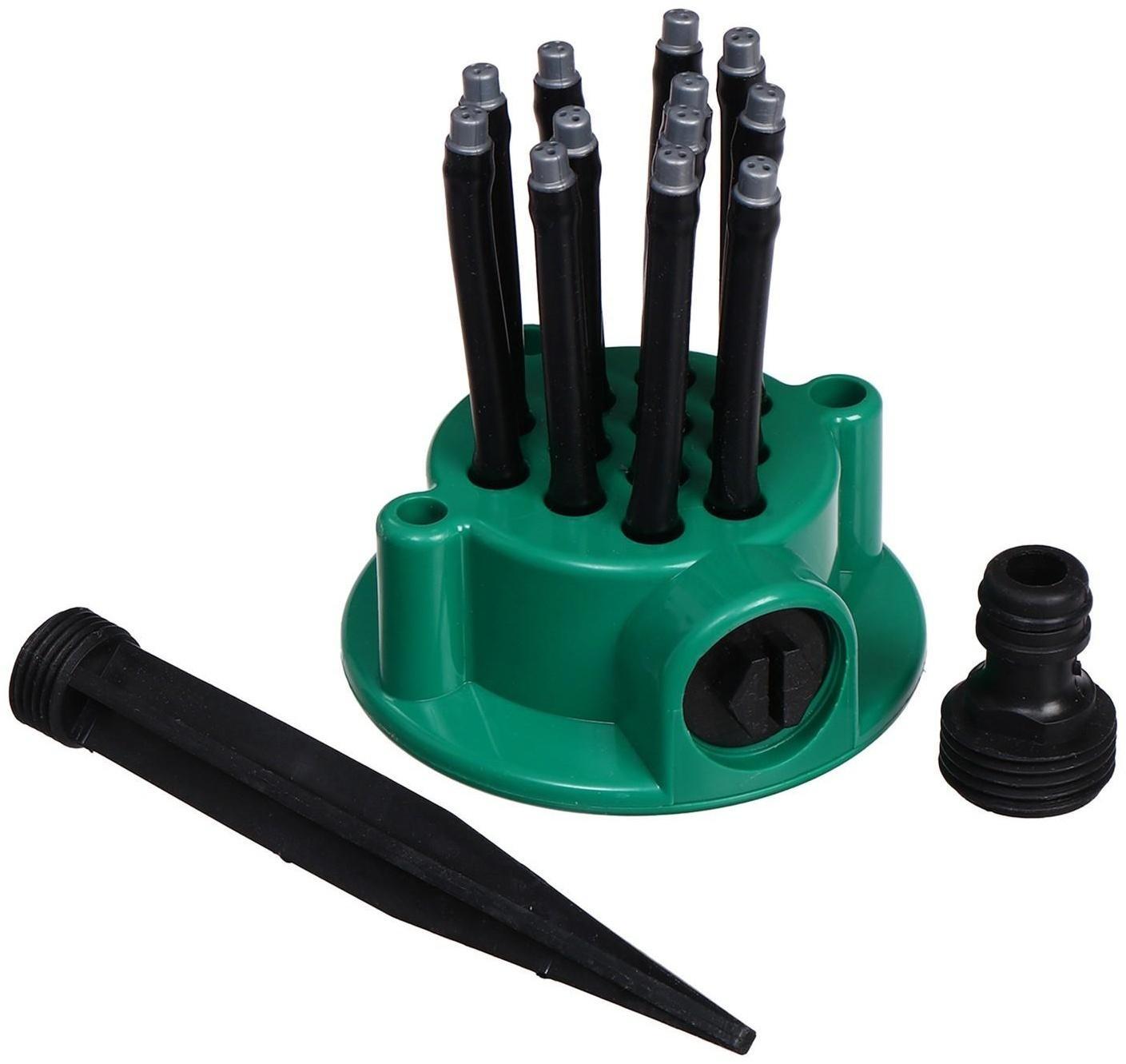 Распылитель-дождеватель, 12 форсунок, под коннектор, пика, пластик