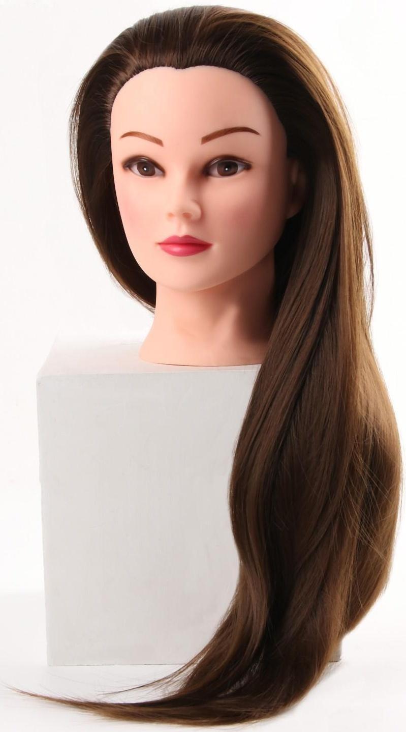 Голова учебная, искусственный волос, 55-60 см, без штатива, цвет тёмно-русый