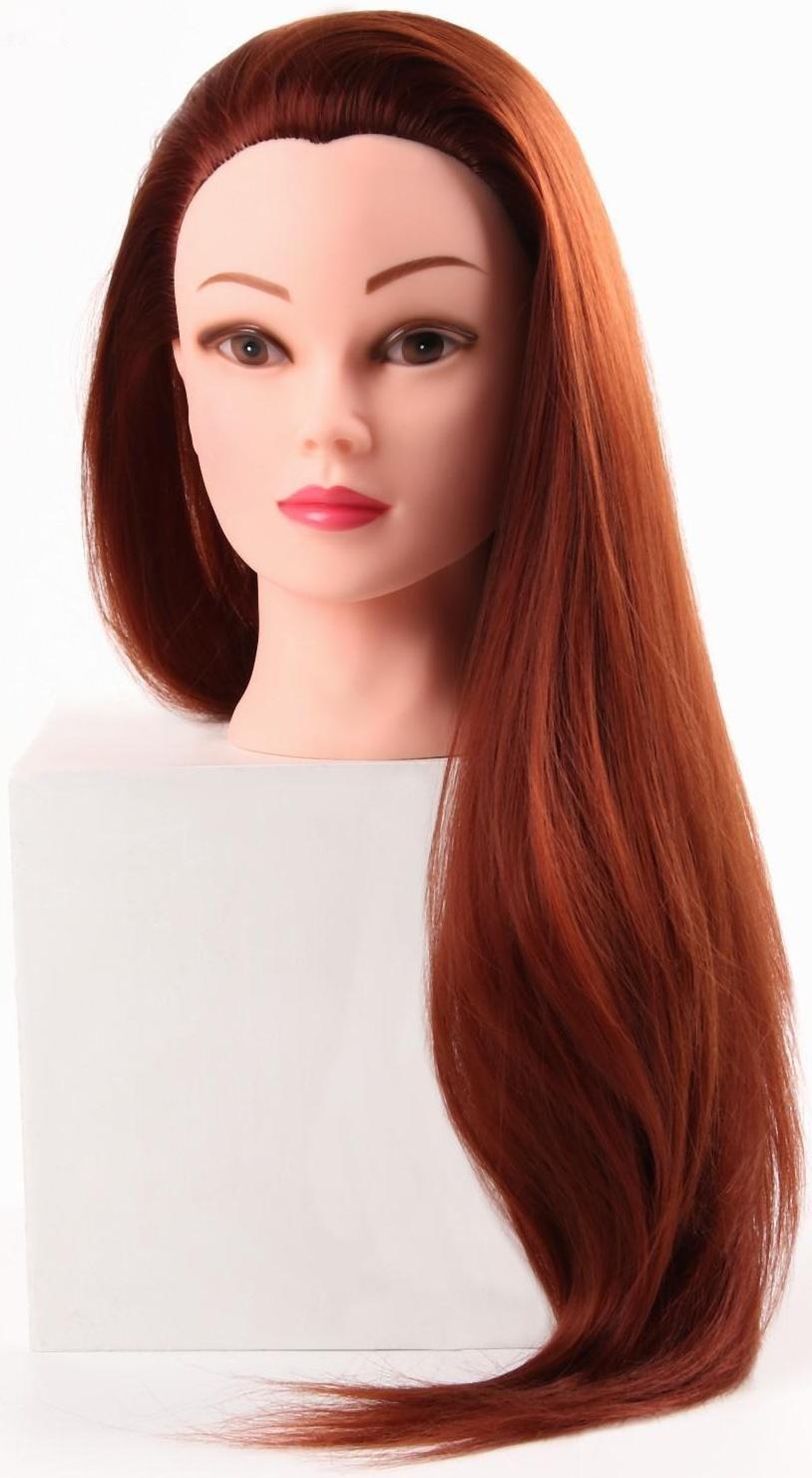 Голова учебная, искусственный волос, 55-60 см, без штатива, цвет рыжий