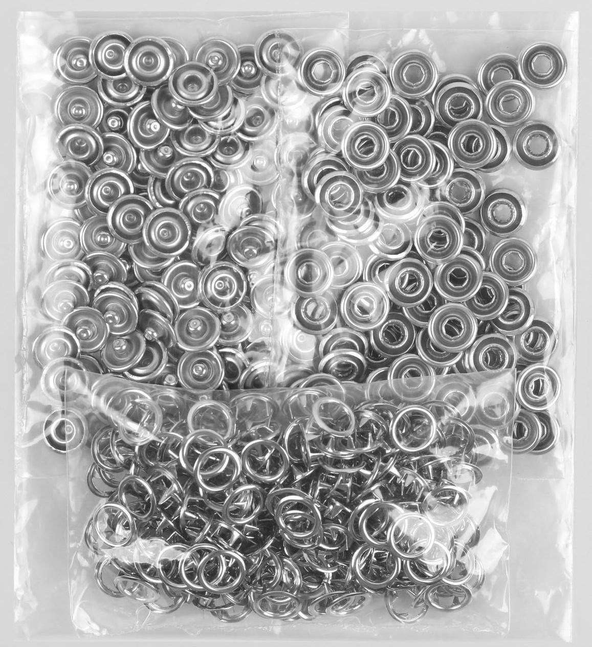 Кнопки рубашечные, d = 9,5 мм, 100 шт, цвет серебряный