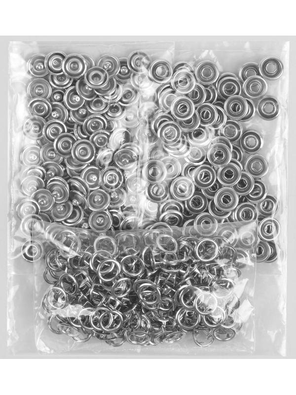 Кнопки рубашечные, d = 9,5 мм, 100 шт, цвет серебряный